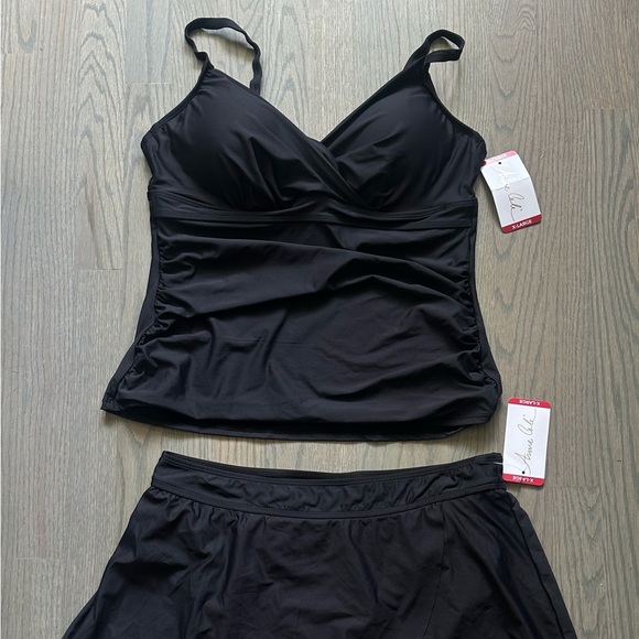 NWT Black ANNENWT Black ANNE COLE 2 Piece Swimsuit Tankini set WOMEN’S Size XL - Picture 1 of 6